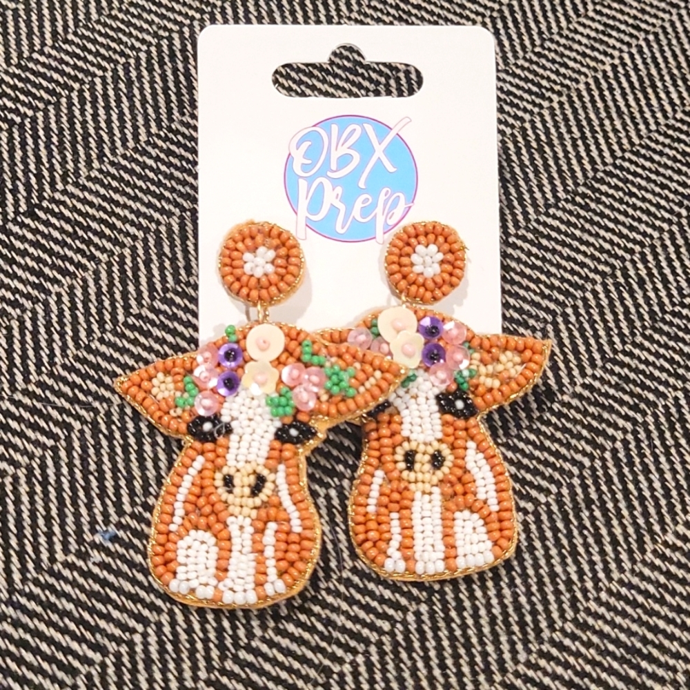 Cow Bead Earrings